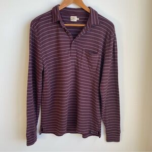 Faherty Movement Striped Collared Shirt Long Sleeve M Pima Modal